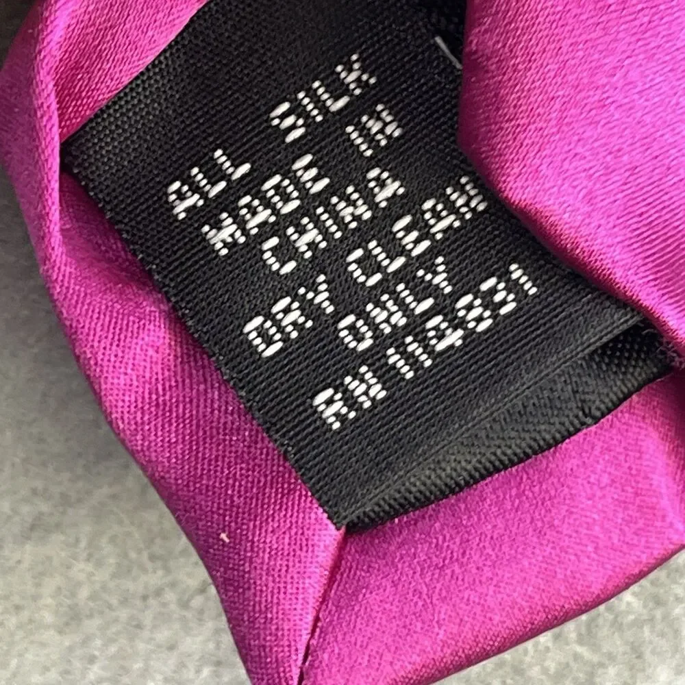 Nicole Miller New York 100% Silk Tie Necktie Hot Pink Solid Designer